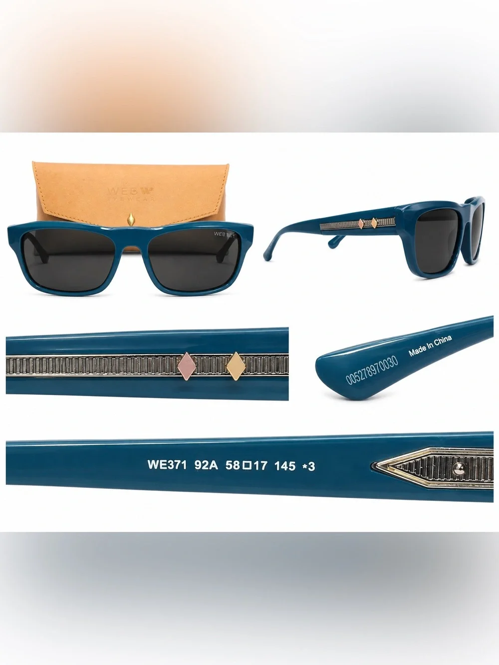 WEB Blue/ Monocolor Men's Sunglasses with Black Lenses - Picture 1 of 1